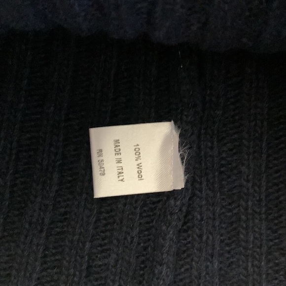 ITALIAN WOOLEN TREASURES Scarf‎ 100% & beanie wool made in Italy navy plaid - Picture 5 of 7